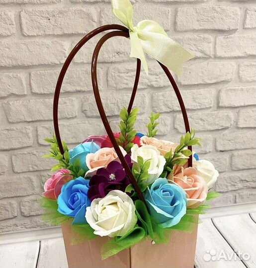 Букет из мыльных роз