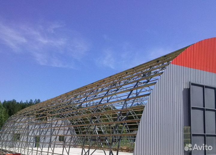 Каркас арочного ангара без посредников