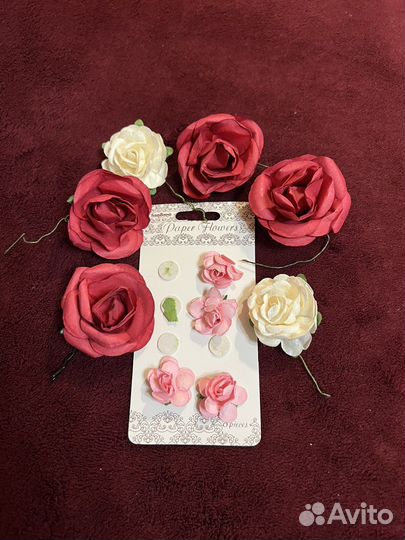 Бумажные цветы для скрапбукинга