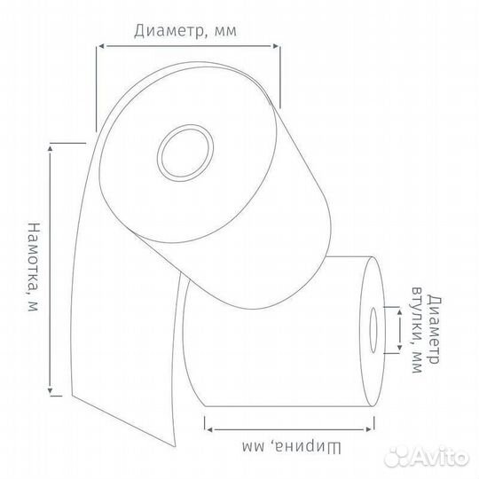 Чековая термолента 57х12х38, намотка 17м