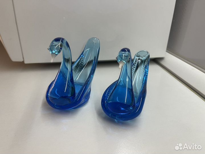 Статэтка лебедь СССР голубое стекло