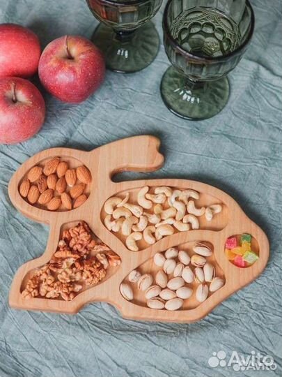 Деревянная менажница - детская посуда из дерева