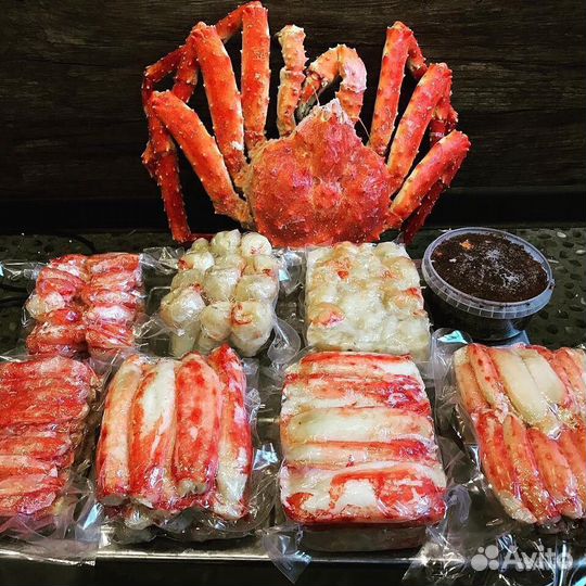 Креветки, Лангустины, Краб, Гребешок, Мидии, Икра