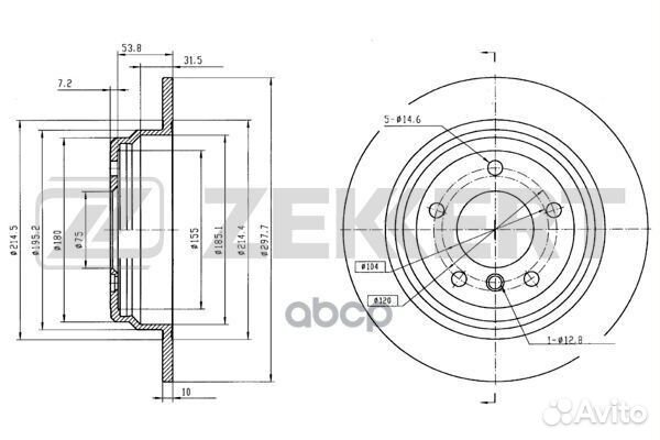 Диск торм. зад. BMW 5 (E39) 95- bs-5211 Zekkert