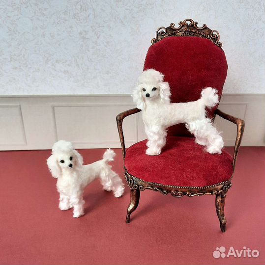 Миниатюрная игрушка пудель, собака ручной работы