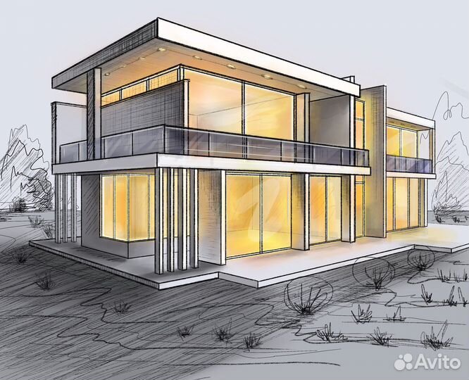 Интерьерные скетчи/Визуализация интерьера