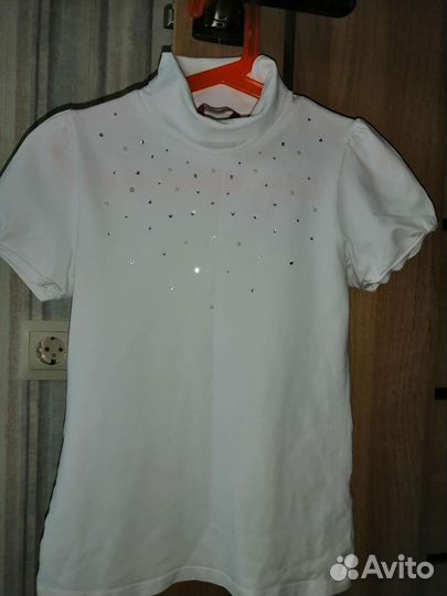 Блузка белая для девочек 134