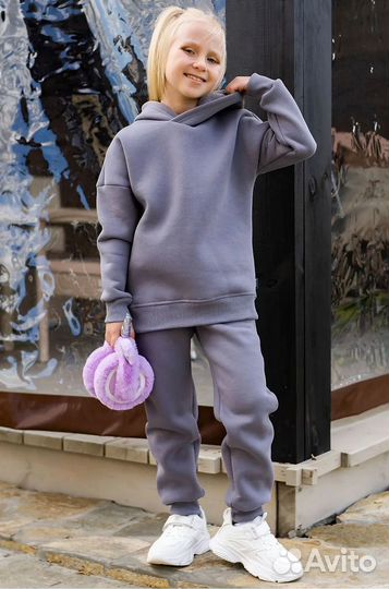 Теплый детский костюм из футера с начесом Looklie