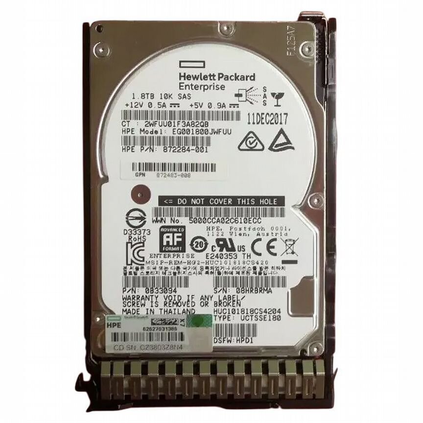 [872483-008] Жесткий Диск Hp Eg001800jwfuu 1,8tb Sas 2,5" Hdd 872483-008