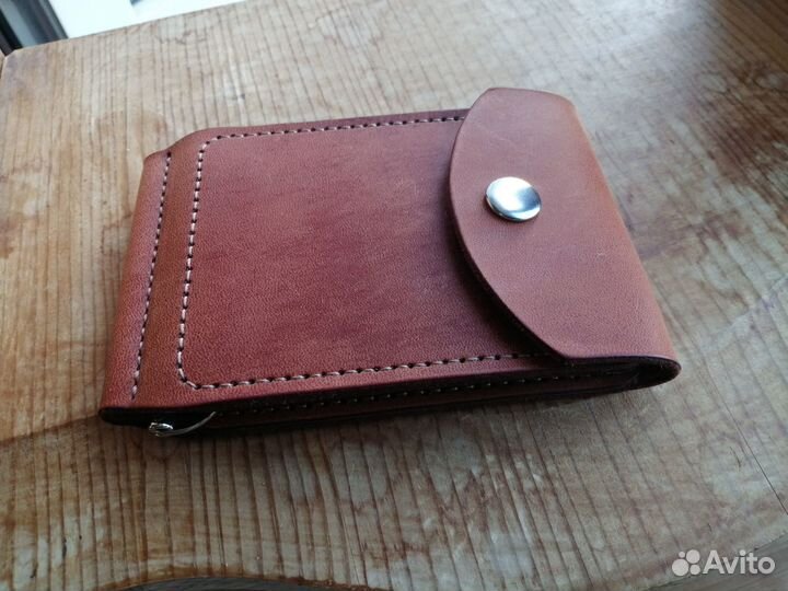 Зажим для денег из натуральной кожи