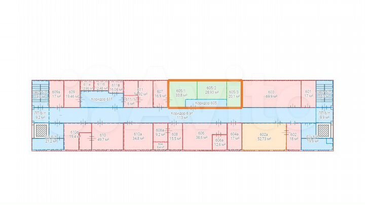 Офис, 33.8 м² 6 этаж (тихий офисный блок)