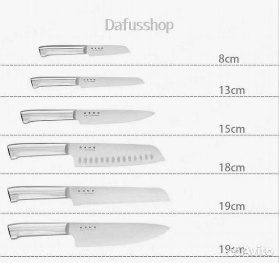 Ножи кухонные smeg оригинал в комплекте 6 ножей