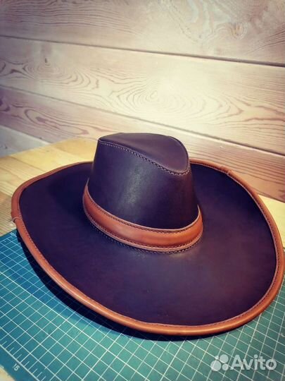 Ковбойская шляпа из натуральной кожи