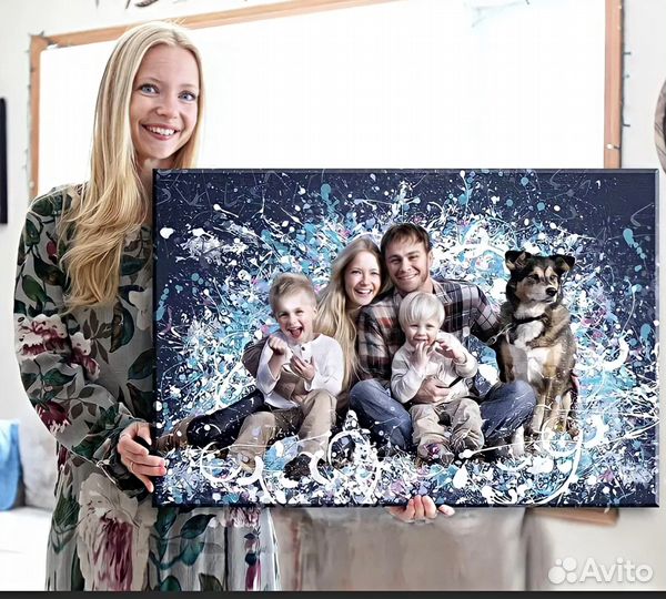 Романтический подарок портрет на холсте