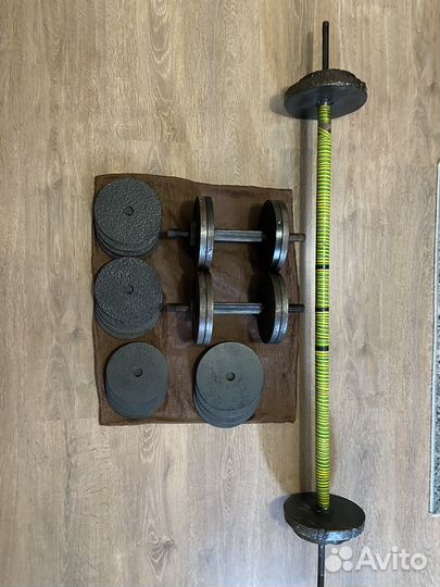 Гантели разборные, самодельная штанга