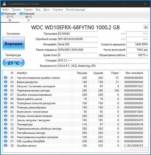 Жесткий диск WD Red 1.0TB