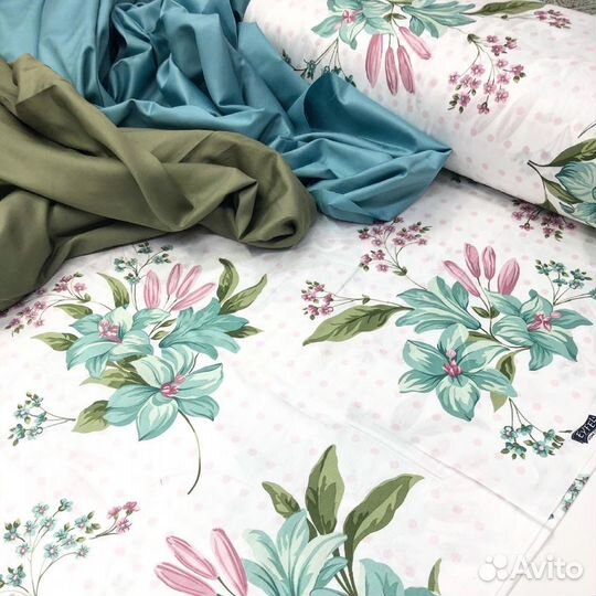 Отрез ткани сатин с принтом