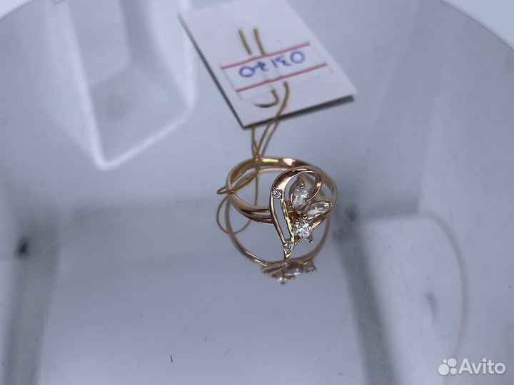 Золотое кольцо 2.14 гр., р.18