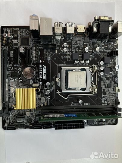 Материнская asus H110M-R + Процессор + Память