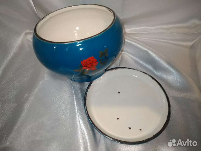 Эмалированный чугунок горшок СССР б/у