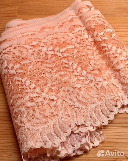 Кружево Купон гипюр метраж СССР винтаж цвет лосось