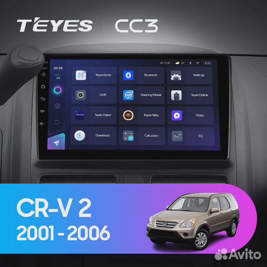 Штатная магнитола Teyes CC3 Honda CRV 2