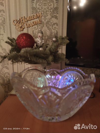 Хрустальная конфетница СССР