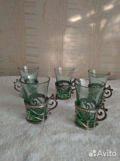 Рюмка на ножке СССР и стакан в подстаканнике