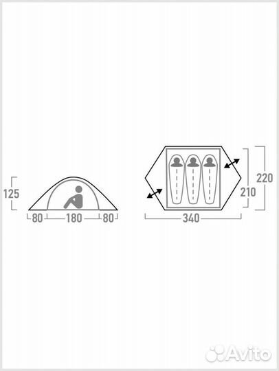 Палатка 3-местная Outventure Teslin 3
