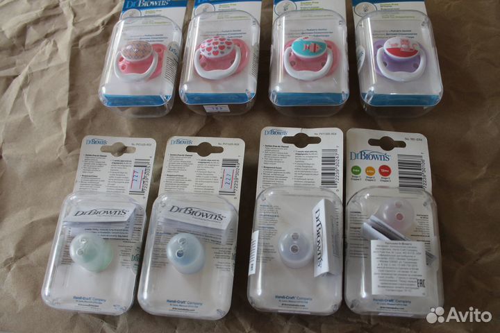 Пустышки, прорезыватели dr browns 6-12, 12+