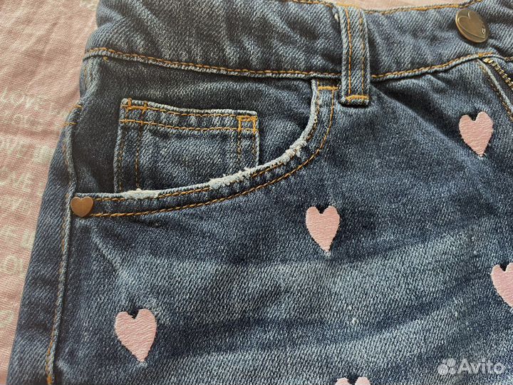 Шорты милые лолита сердечко каваи джинсовые