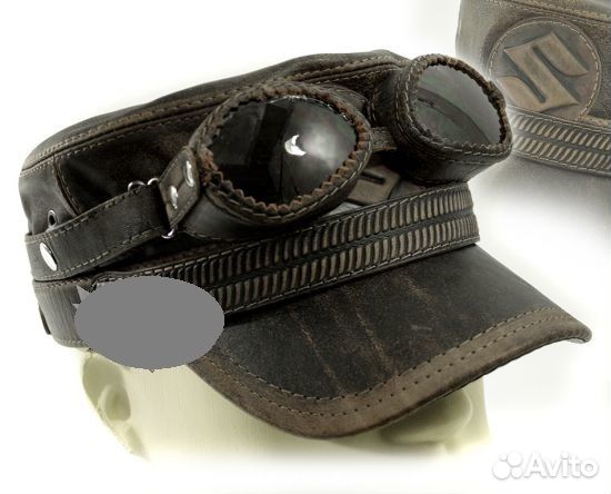 Фуражка байкерская из натуральной кожи крс