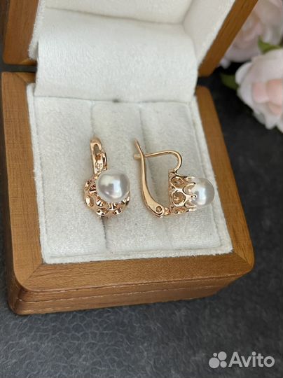 Серьги жемчуг бижутерия
