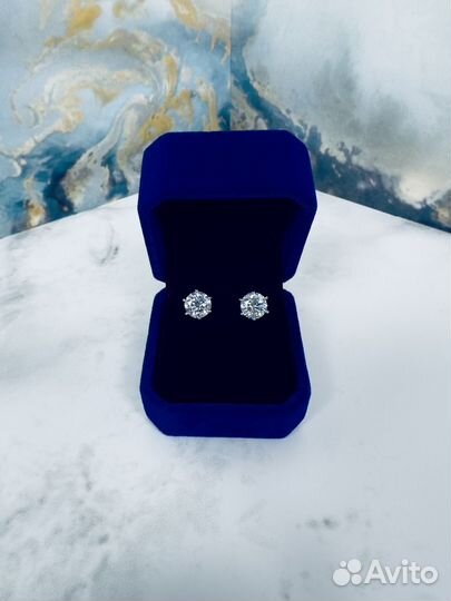 Серьги пусеты с бриллиантами Cartier 2ct