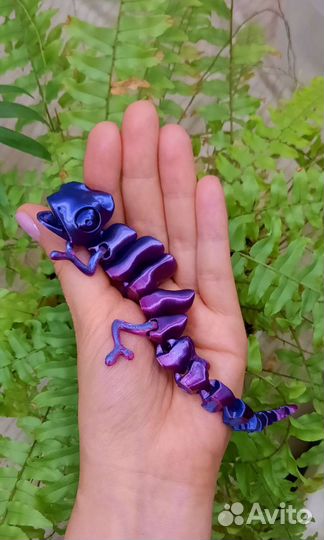 Хамелеон игрушка подвижная, печать 3Д