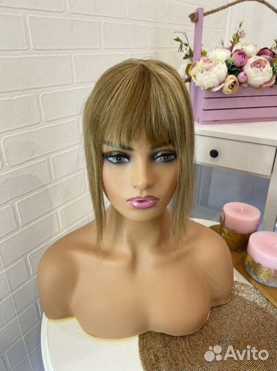 Накладная челка из натуральных волос