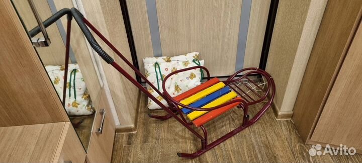 Санки Ника Комфорт с ручкой и матрасиком