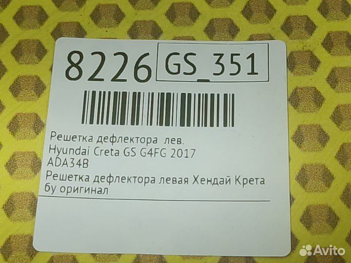Решетка дефлектора левая Hyundai Creta GS G4FG