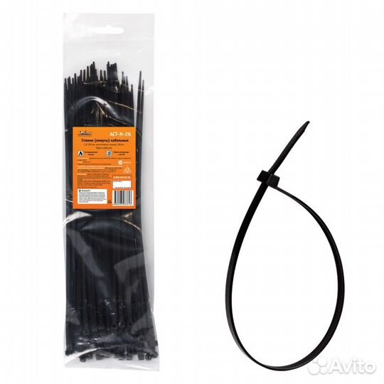 Стяжки (хомуты) кабельные 3,6*300 мм, пластиковые