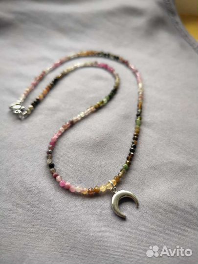 Браслет, чокер, серьги из натуральных камней