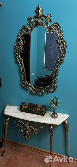 Столик и зеркало Бронза
