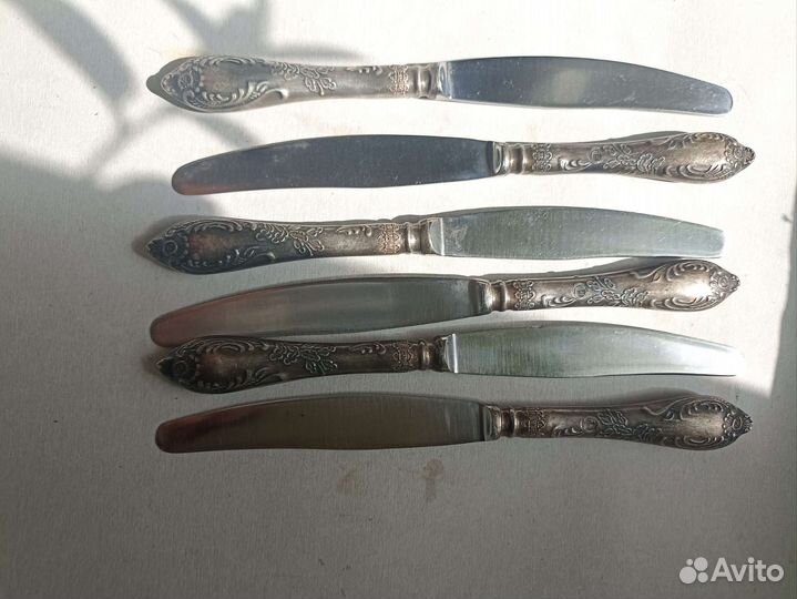 Набор кухонных ножей СССР мельхиор