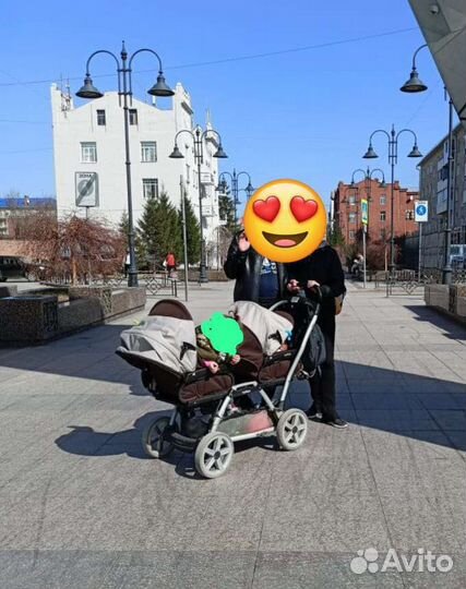Коляска для двойни peg perego