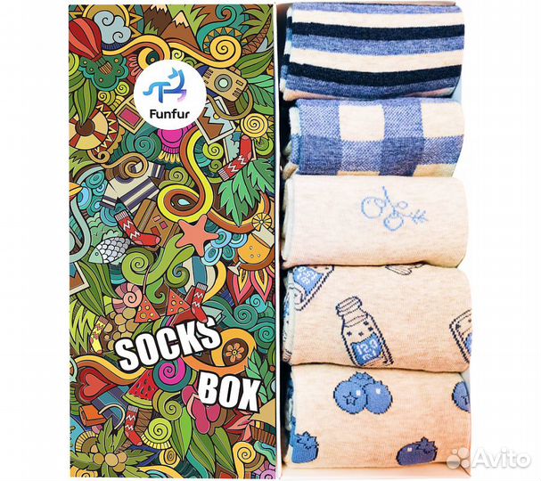 Носки Funfur Blueberry в наборе 5 пар