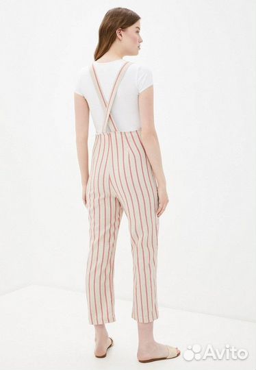 Комбинезон летний в полоску бежевый
