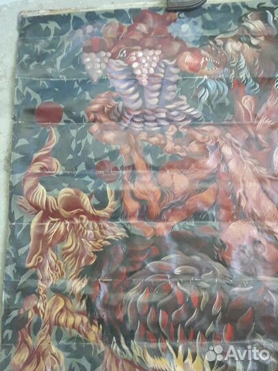 Картина маслом старая, 1960е- 70е г. с чердака