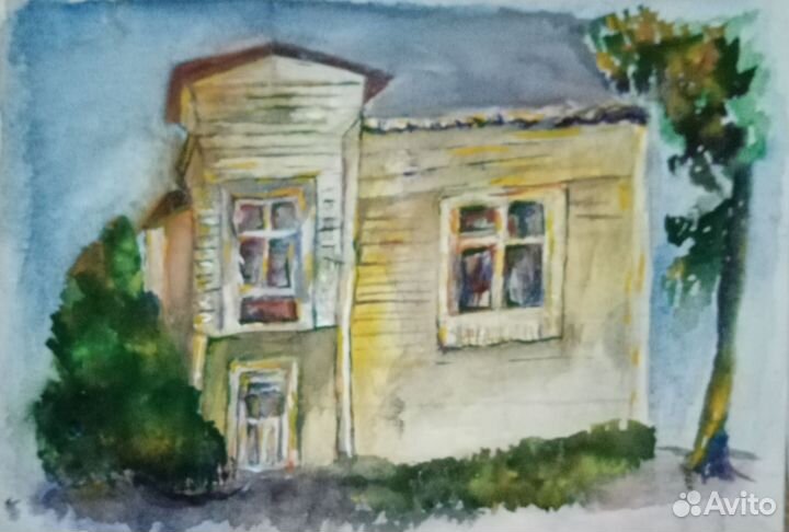 Картина акварель пейзаж