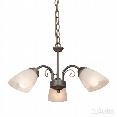 Люстра подвесная металл и стекло классика