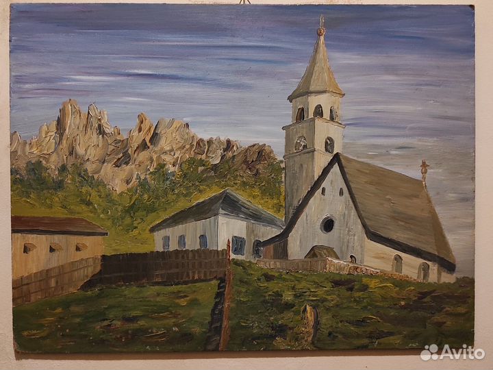 Старинная картина маслом