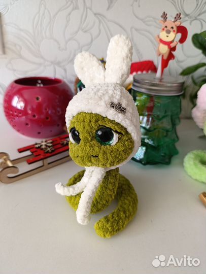 Вязаные игрушки ручной работы, змея, символ года